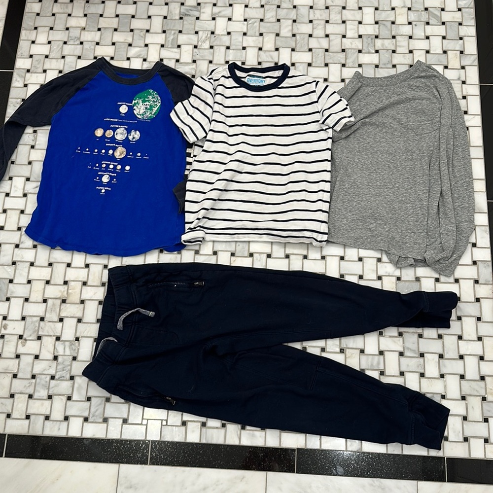 crewcuts, set of two long sleeve tees, jogger, pants, short sleeve tee, size 10